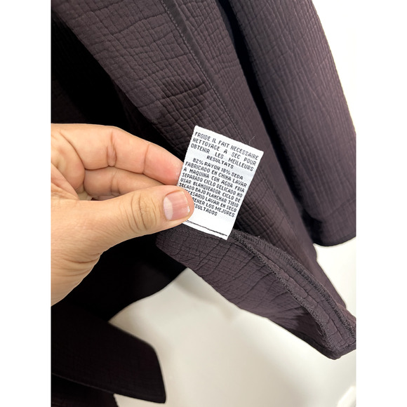 Eileen Fisher Silk Blend Sponge Blazer 3X Jacket Lagenlook Minimalist Boho Brown - Picture 9 of 16